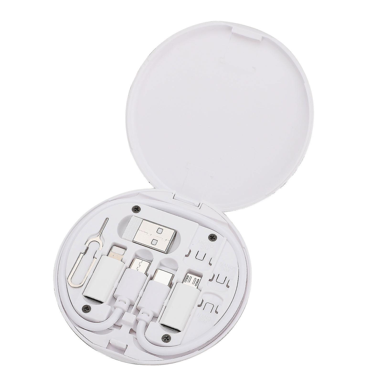 Multifunctional Portable Digital Storage Box 6 In 1 Fast Charging Data Cable Card Retrieving Needle