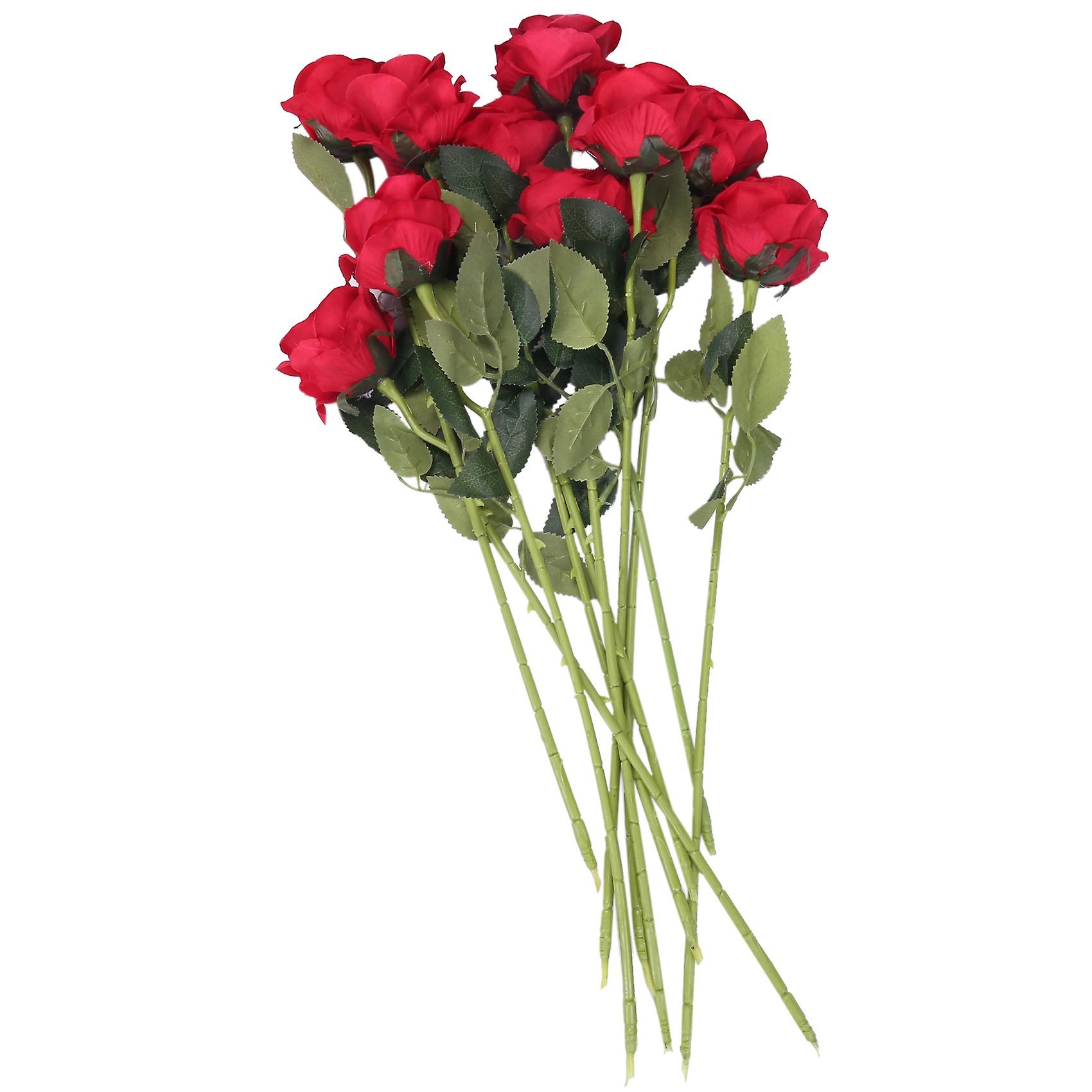 10 Pcs Latex Real Touch Rose Decor Rose Silk Flowers Floral Wedding Bouquet Home Party Design Flowe
