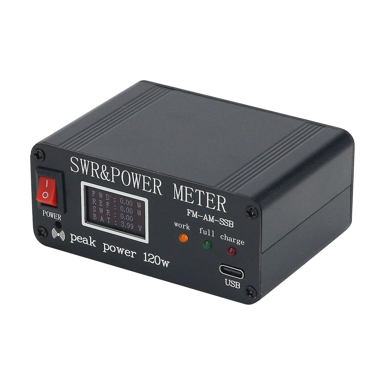 Universal Fm-am-ssb 1.8mhz-50mhz Swr Power Watt Meter Swr Meter Peak Power 120w Black 1000mah