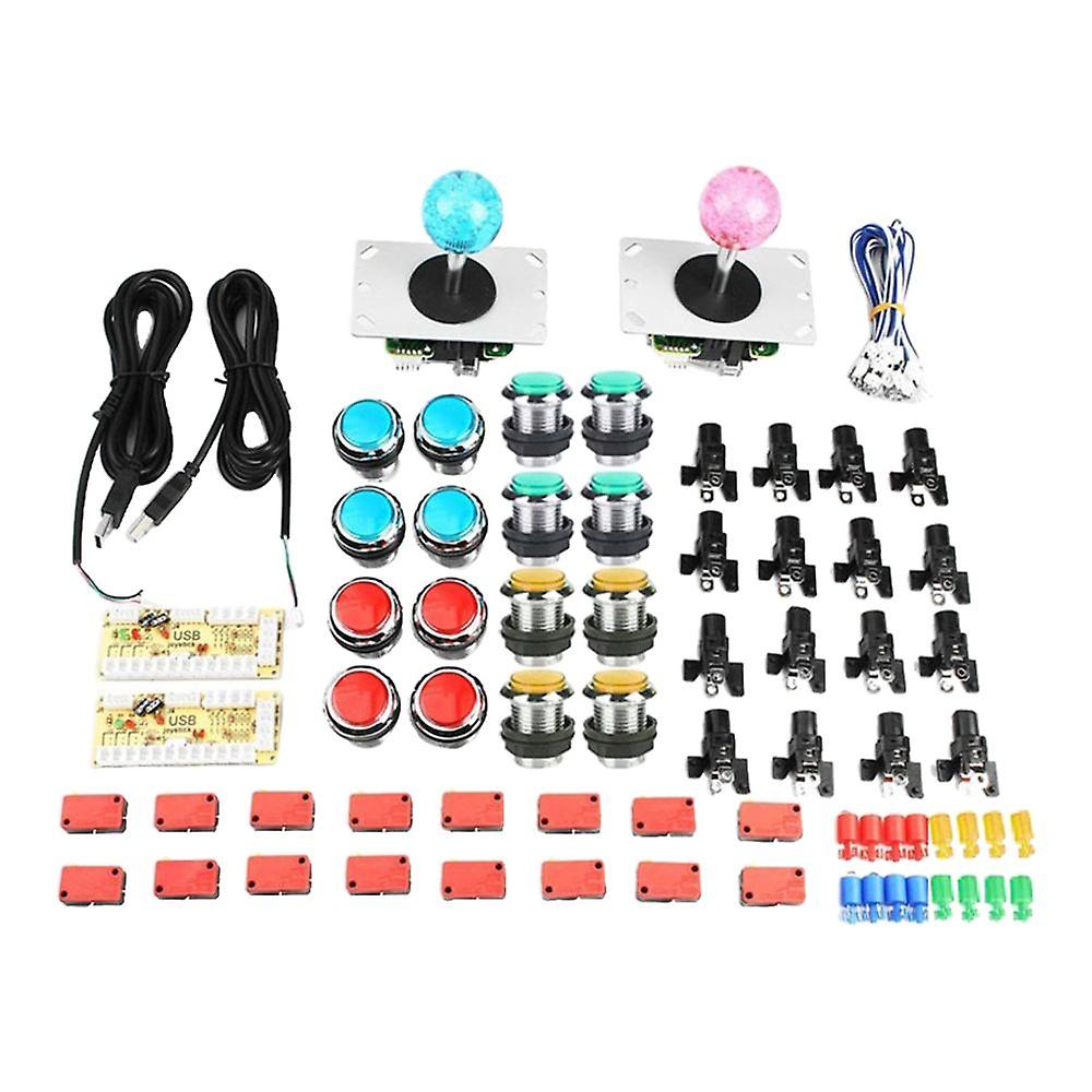 Player Led Arcade Games 2x κωδικοποιητές USB + 2x χειριστήρια arcade λευκό μπλε