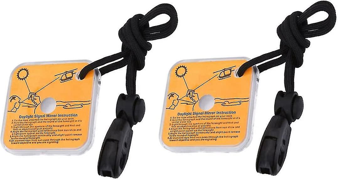 Wuzhou Survival Reflective Signal Survival Mirror Outdoor Survival Emergency Rescue Reflective Signal Mirror With Manual On Back2pcsorange