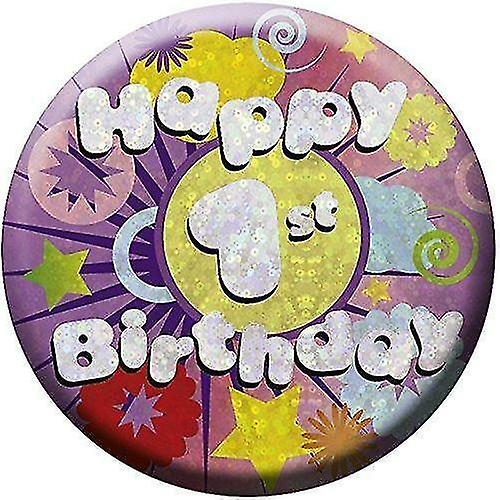 Amscan Holographic 1st Birthday Badge