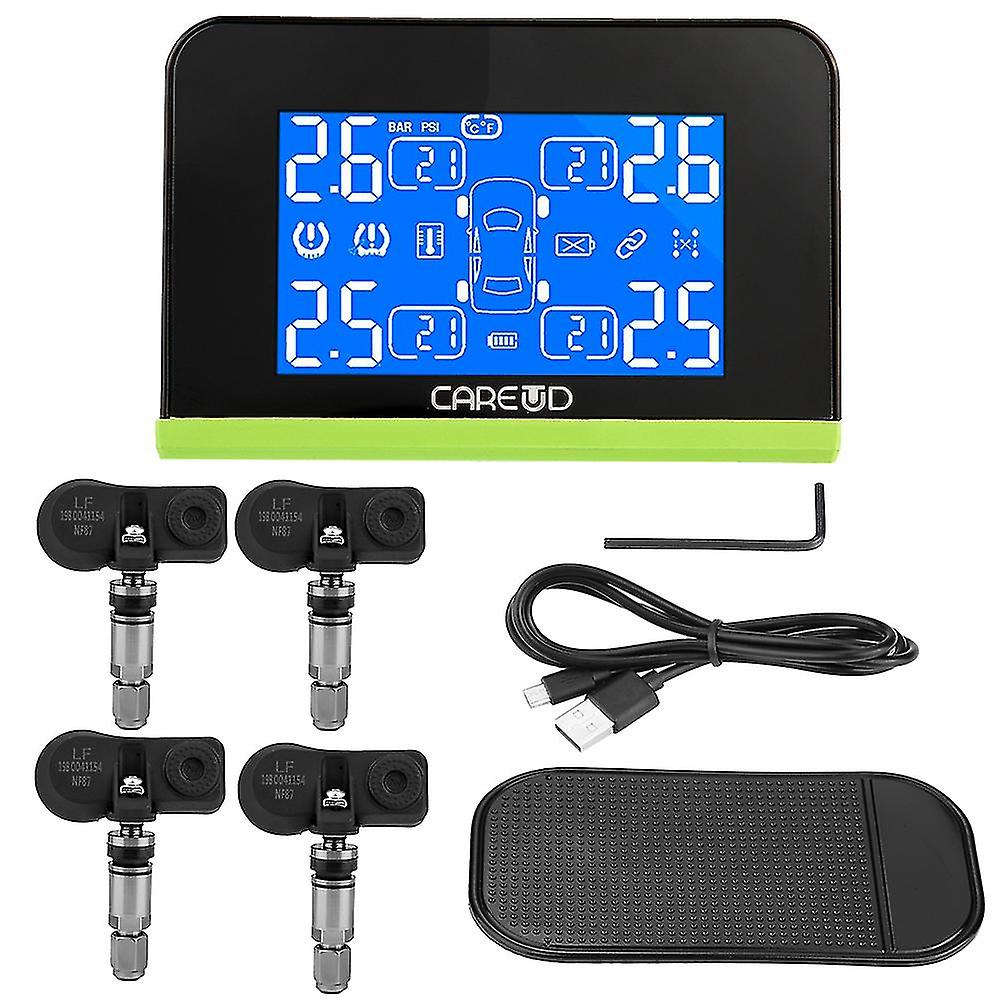 Wireless Solar Power Tpms Tire Pressure Monitoring System With 4 Internal Sensors
