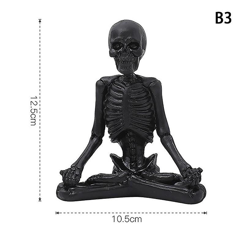 4 Types Ghost Yoga Skull Character Desk Decoration Skull Resin Crafts Small Decorative Figurines Ornament Living Room Office