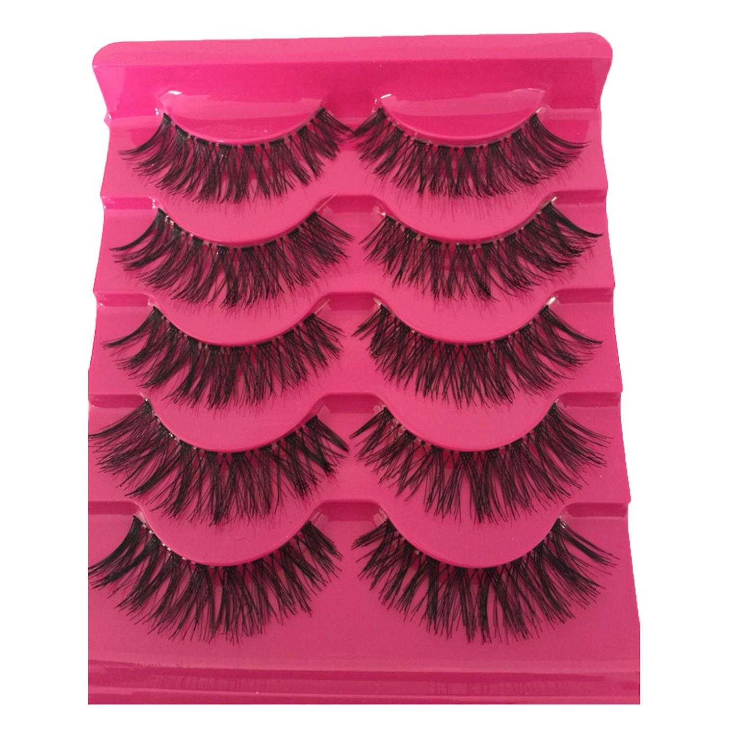 4 x 5 Pairs/Set False Eyelash 3D Effect Extension Thick Handmade Stems Makeup Natural Thick Soft Las