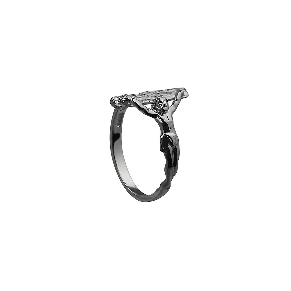 Silver Crucifix Cross Ring Size P