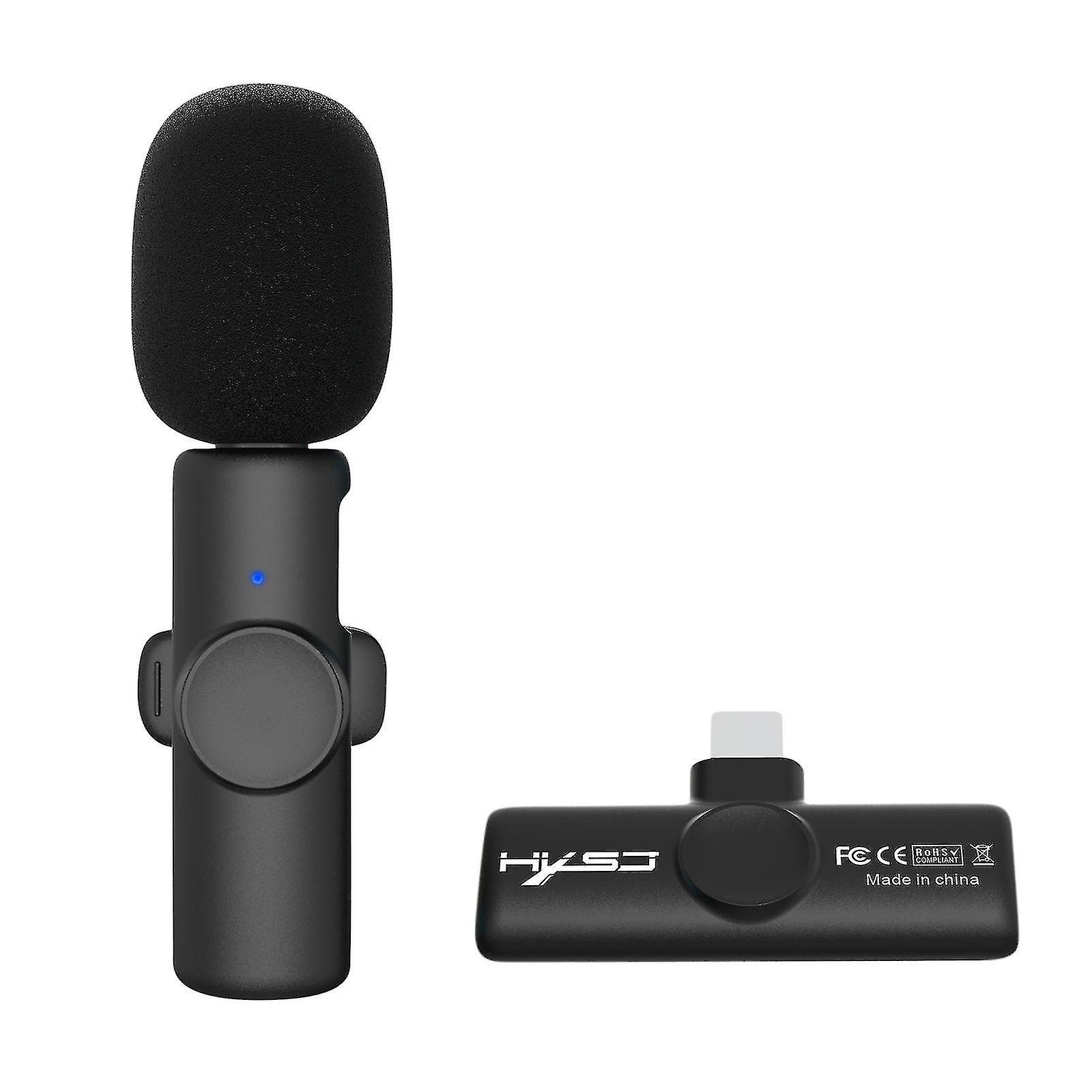 2.4ghz Wireless Lavalier Microphone Lapel Mic Audio Video Recording Mini Mic For Iphone/type-c