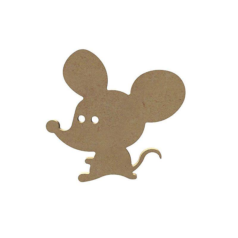 Wooden MDF mouse to decorate - 15 x 14 cm
