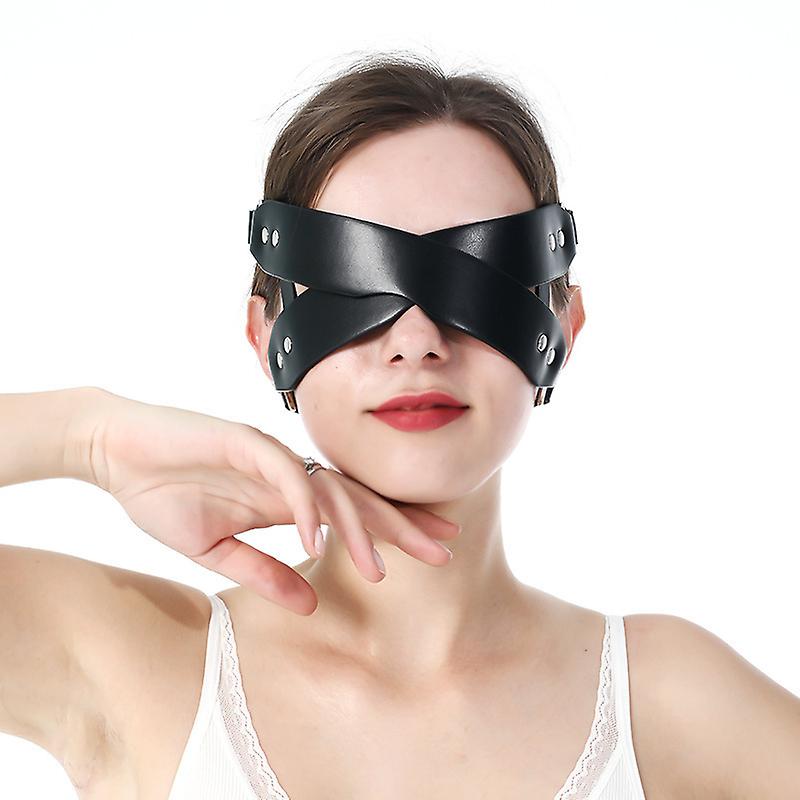Soft Padded PU Leather Blindfold Eye Cover Sleep Flirting