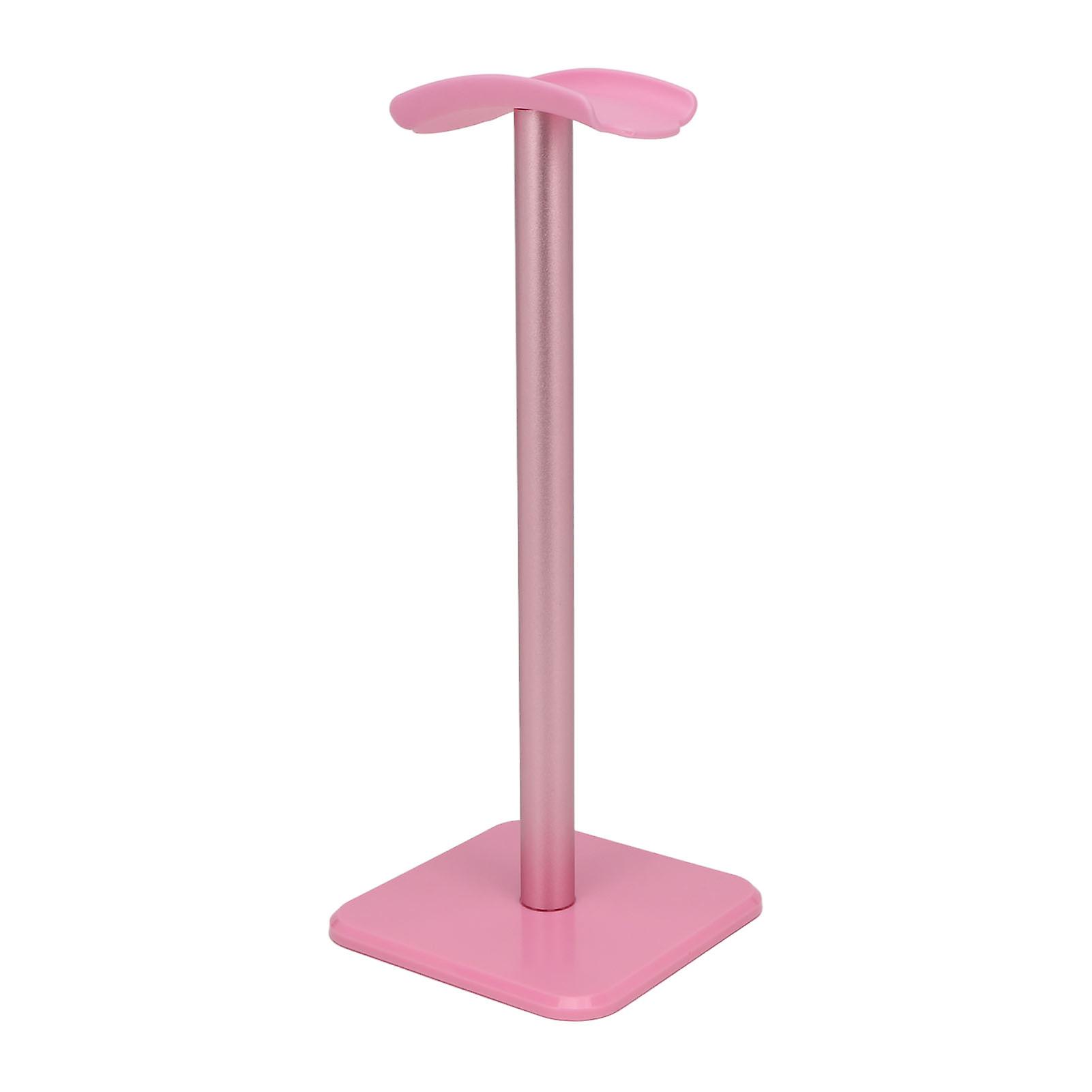 Headphone Stand with Rounded Corners, Non-Slip Base, TPU Tray, Sturdy Metal Bar, Headset Holder for Home, Gaming and Office, Pink