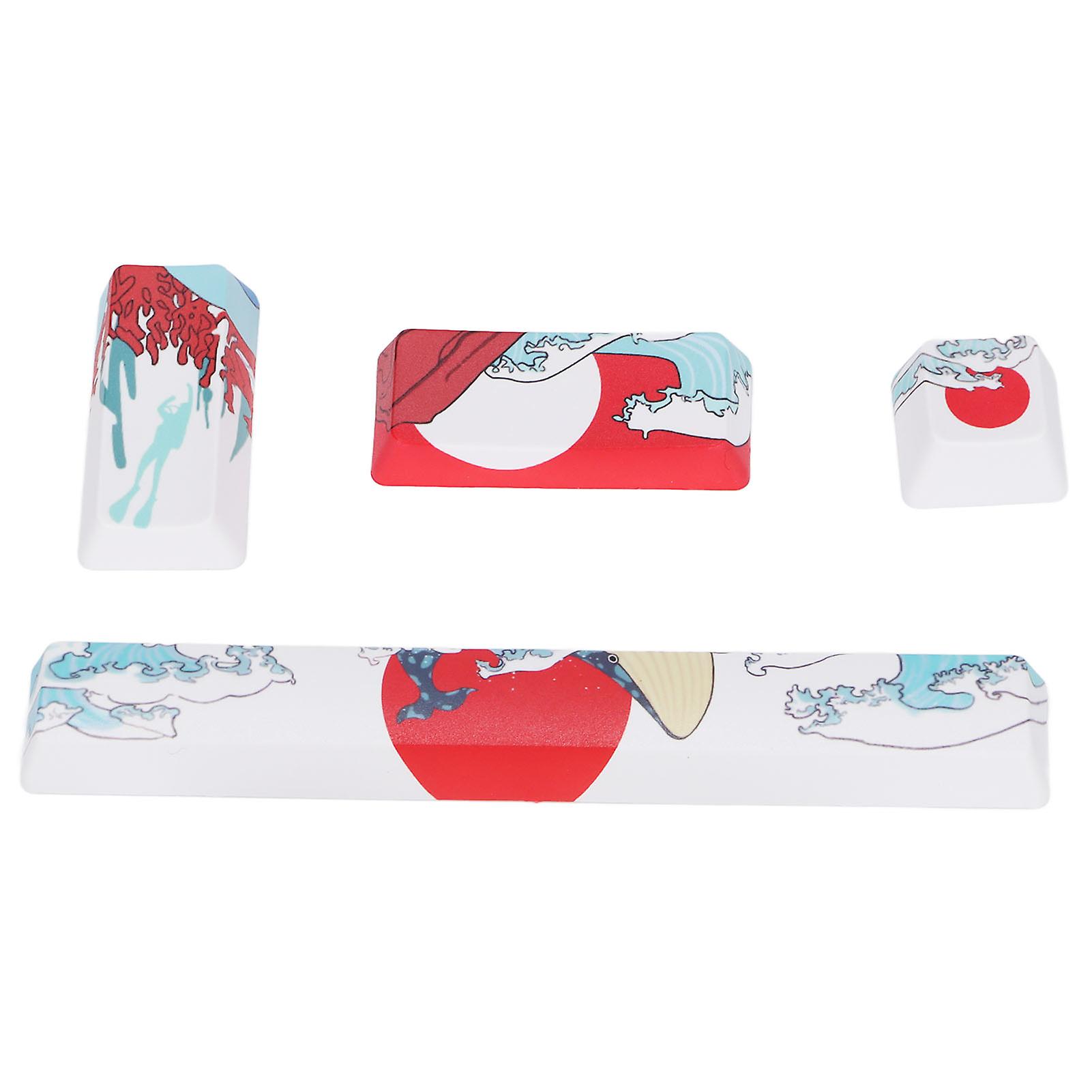 4Pcs PBT Custom Cartoon Keycaps Set for Mechanical Keyboards