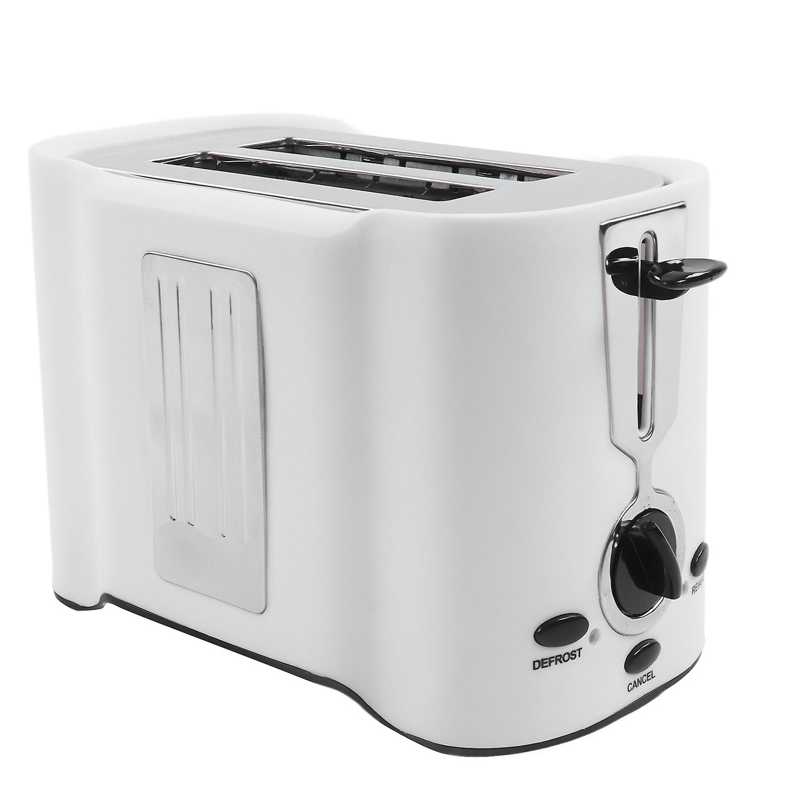 Compact 850W Stainless Steel Bread Maker with Reheat, EU Plug, White