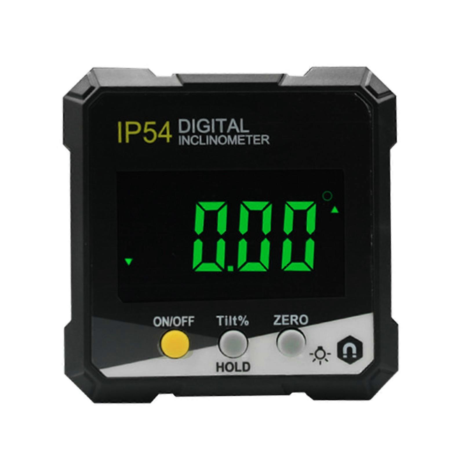 Digital Inclinometer 4x90° Measurement IP54 LCD Screen Magnetic Digital Display Angle Meter Gauge Yellow DLW30D