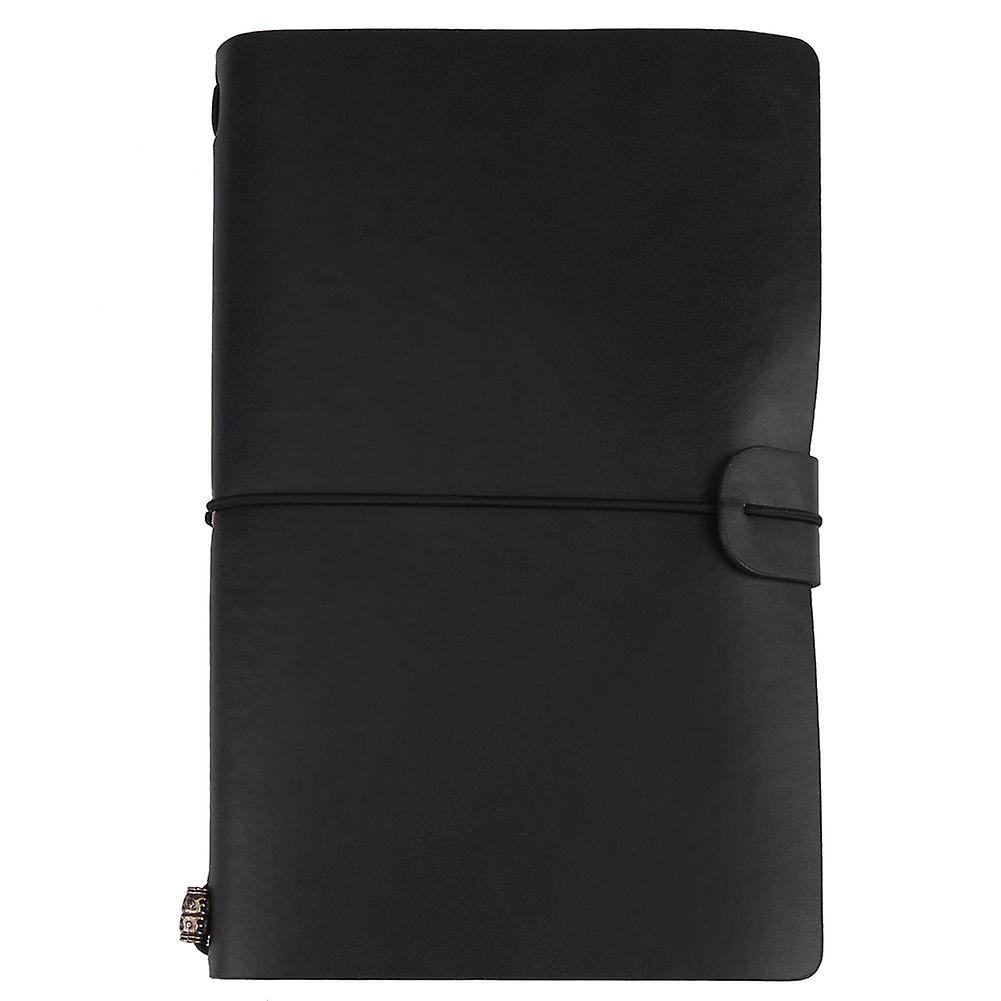 Black PU Leather Travel Notebook: Personalized Journal Diary with Refillable Notepad