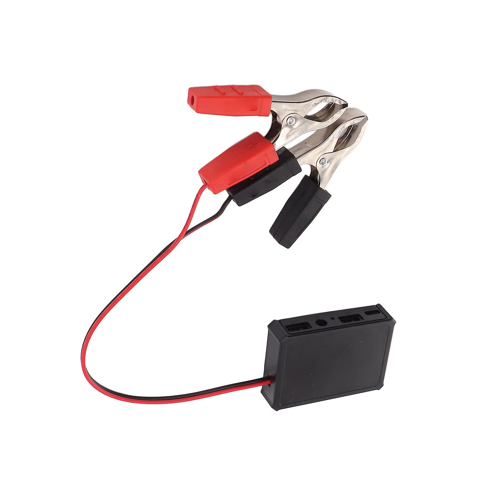 12V to 24V Crocodile Clip Connector Crocodile Clip 12V to 24V Crocodile Clip Support Fast Charging USB Voltage Regulator Clip for Phone Camera