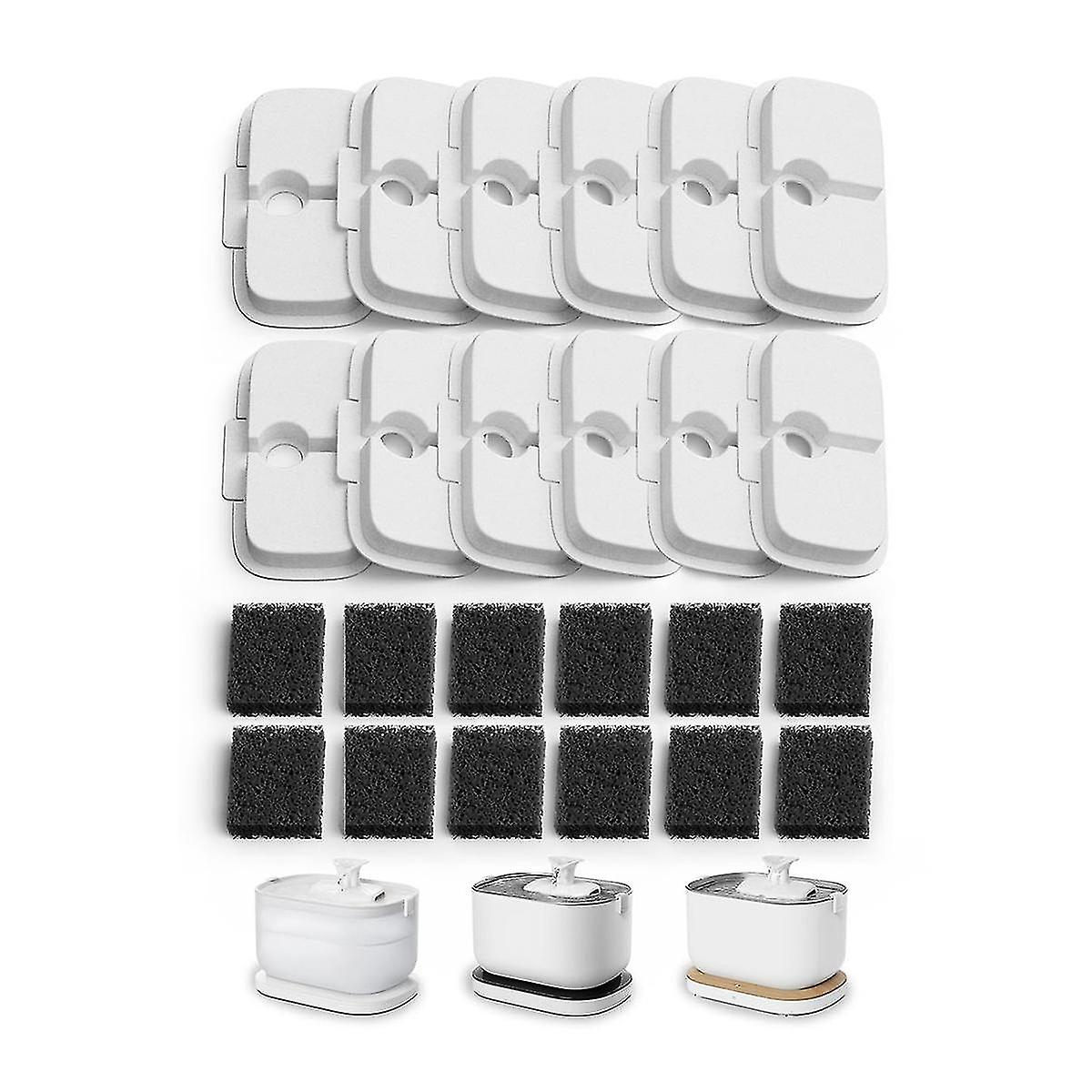 12 Pack Replacement Filters For Dockstream Wireless Cat Water Fountain Plwf005/plwf115/wf105, Pet Fountain Filters-dwdz