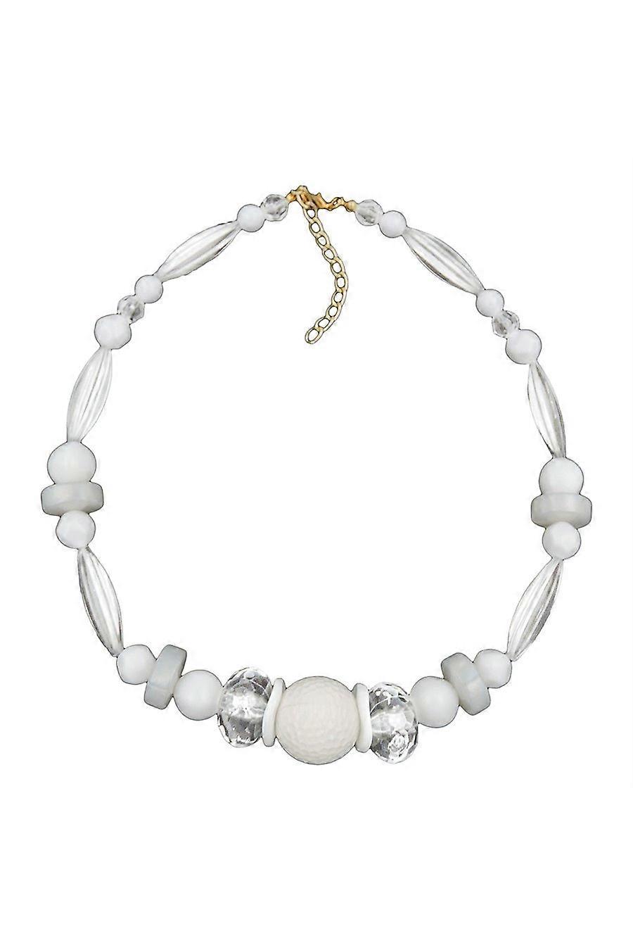 Necklace Honeycomb Bead White Beads White & Transparent - Gl01247