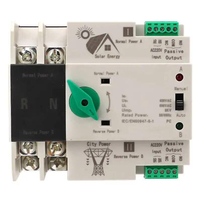 Dual Power Automatic Transfer Switch 2P Millisecond PV Type Fast Control Controller AC220V Dual Power Transfer Switches~6272