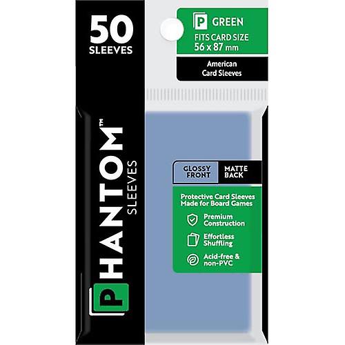 GLOSS MATTE High Quality Green Phantom Sleeves 50 Pieces Fir Card Size 56x87mm