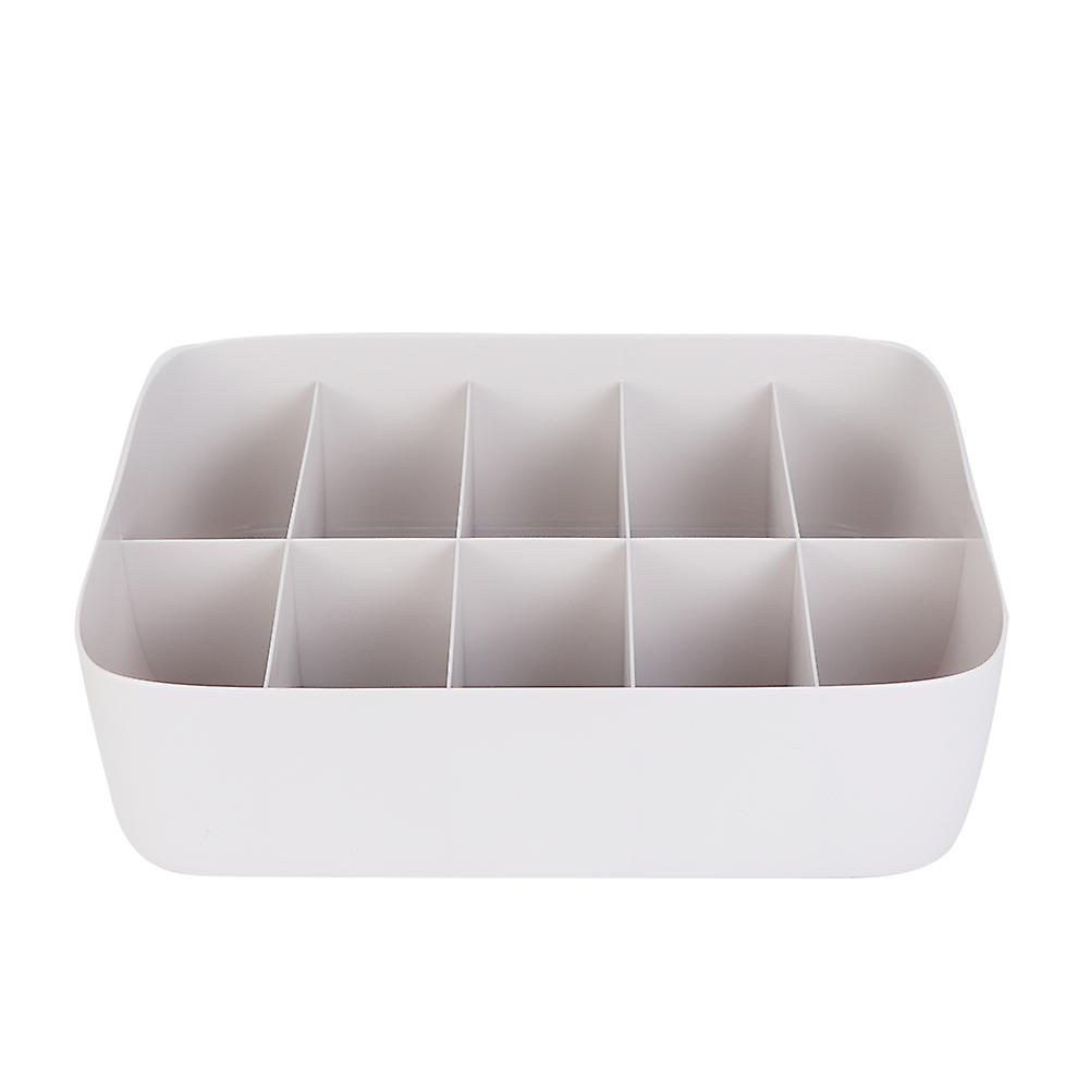 10 Compartments Plastic Underwear Bra Socks Organizer Storage Box Case Closet Container (Gray)