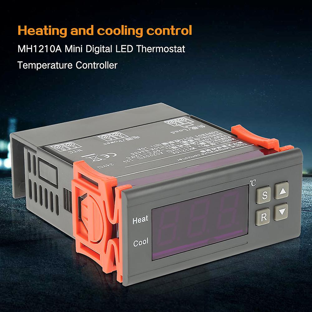 MH1210A Mini Digital LED Thermostat Temperature Controller with Sensor Probe (DC24V)