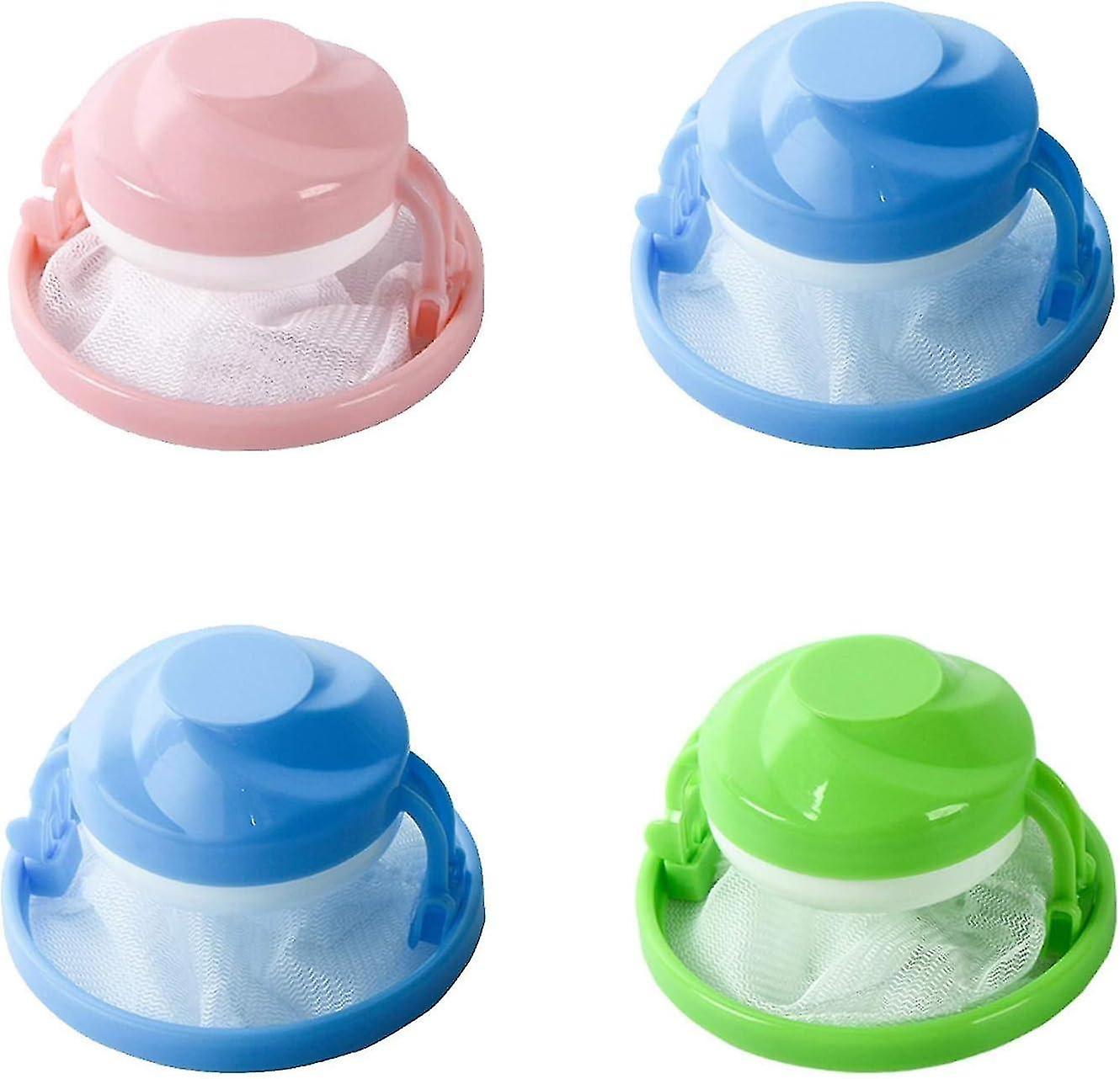 4 Pcs Hair Catcher Washing Machine, Hair Filter Net Reusable Floating Washing Machine Cleaning Tool