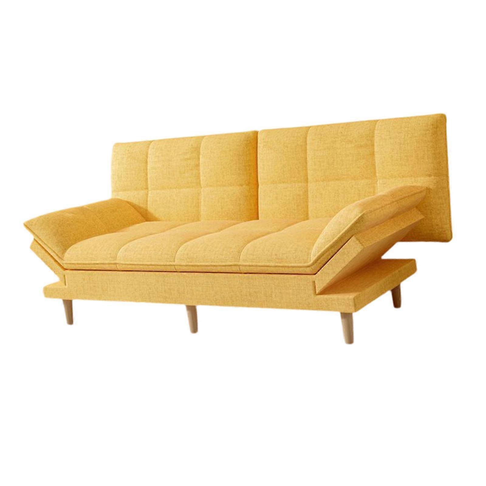 Konvertibel bäddsoffa Vikta möbler Futon soffa för loft lägenhet sovrum gul