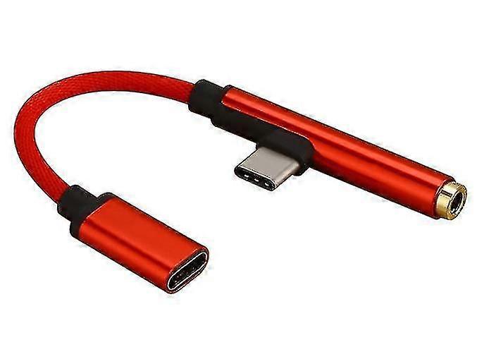 90 Degree Type-c To Audio Earphone Adapter Nylon Braided