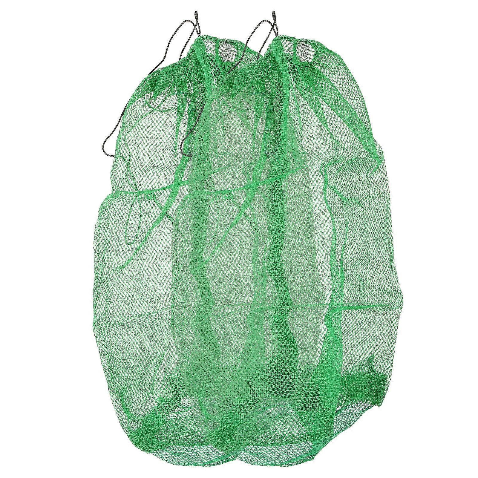2 Pcs Sacs De Filet De Pêche En Nylon Filets De Pêche Cordon De Serrage Pochettes Fournitures De Pêche Filet