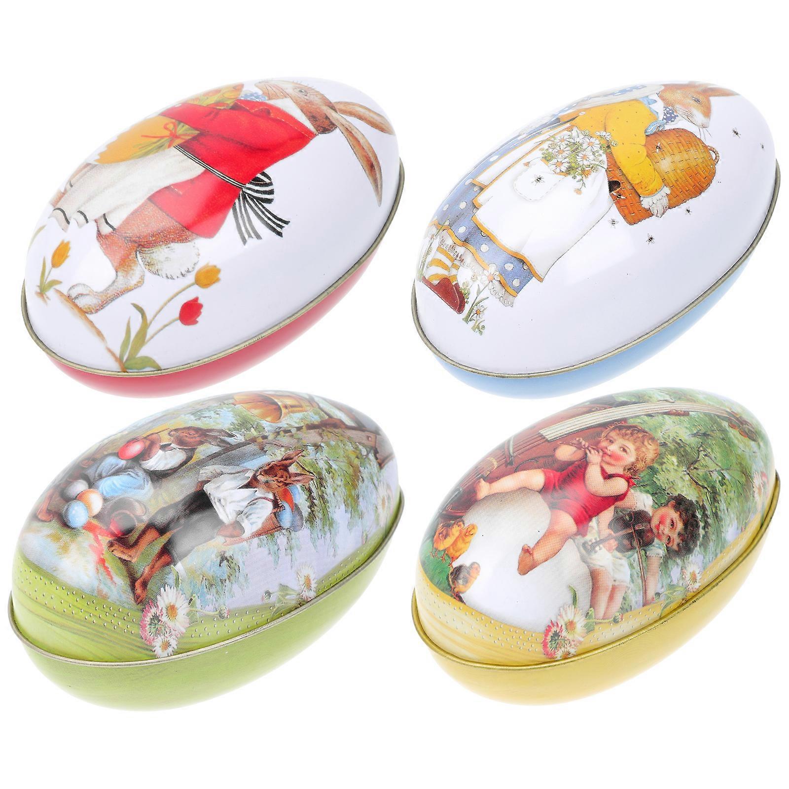4pcs Easter Egg-shaped Candy Box Decorative Sweets Box Gift Package Box