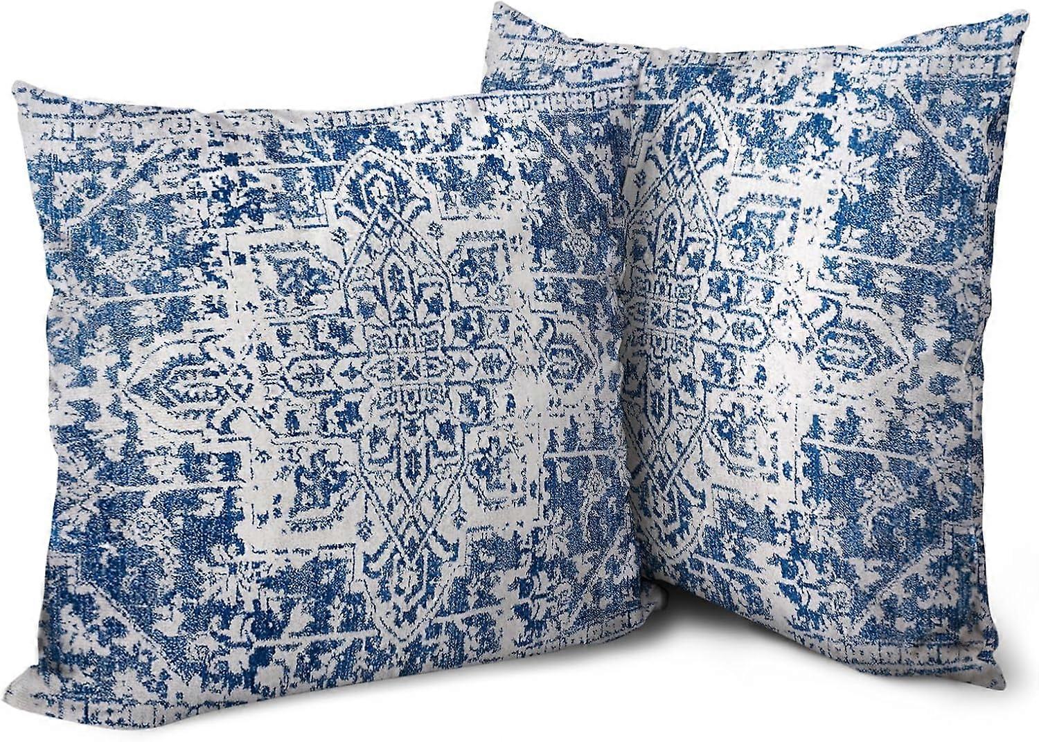 Boho Throw Pillow Covers 20x20 inch Set of 2 Monaco Rug Persian Carpet Double Sided Pattern Cotton Soft Pillow Case Cushion Cover Bohemian Pillowcase