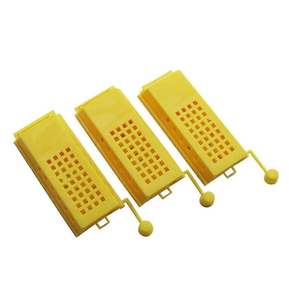 Captivity Bee Queen Beekeeping Yellow Plastic Queen Bee Cage Apiculture Tools Bees Equipment 5 Pcs