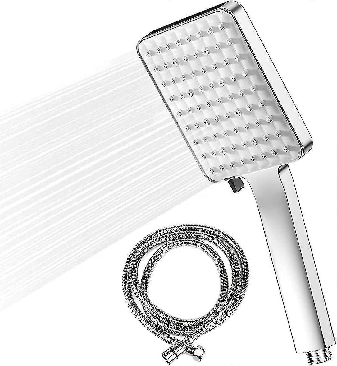 Universal Shower Head, Square High Pressure Handheld Shower Head,6 Spray Modes