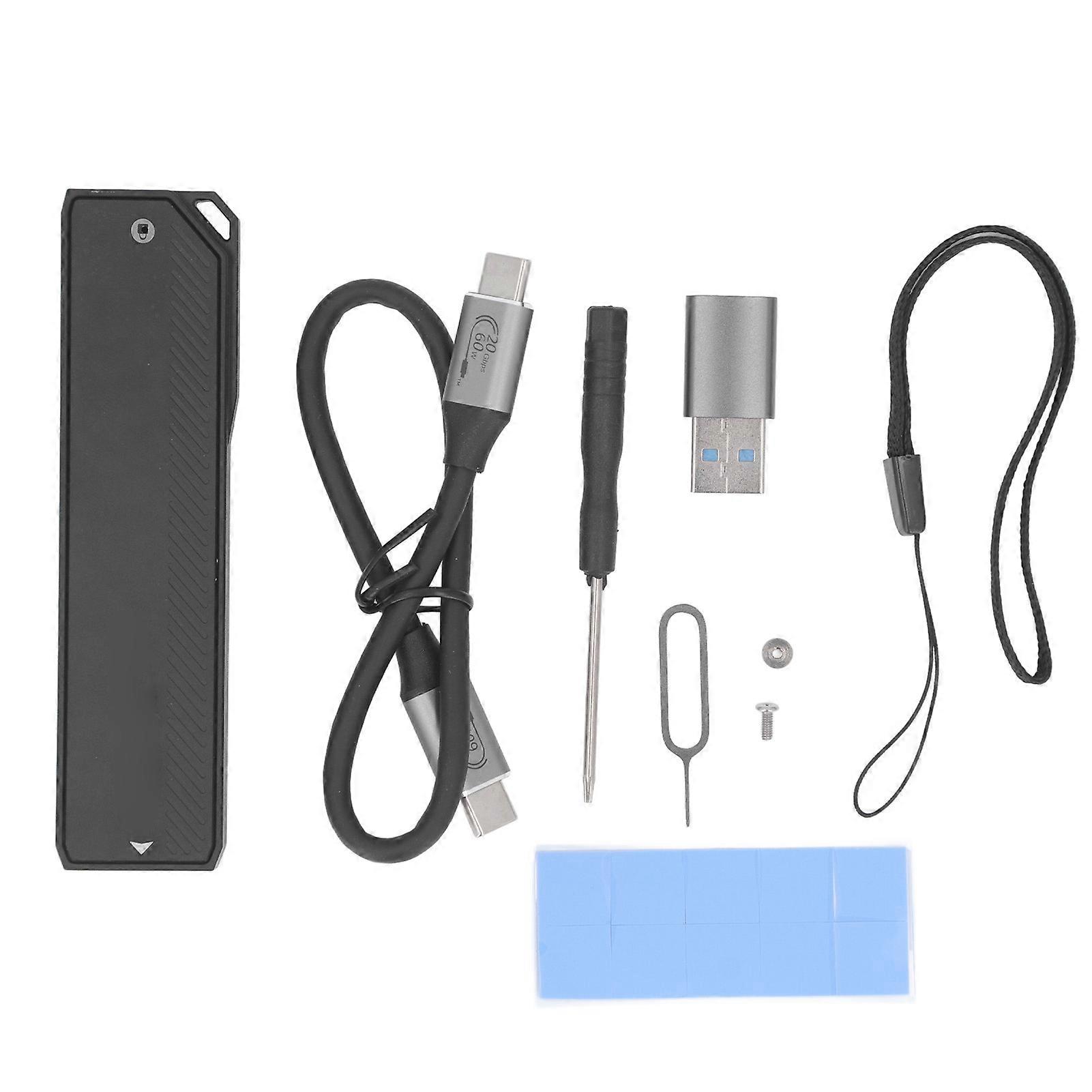 M.2-zu-Typ-C-NVMe-SSD-Gehäuse 20 Gbit/s 4 TB Speichererweiterung ASM2364 M.2-zu-USB-NVMe-externes SSD-Gehäuse für 2230, 2242, 2260, 2280 SSD