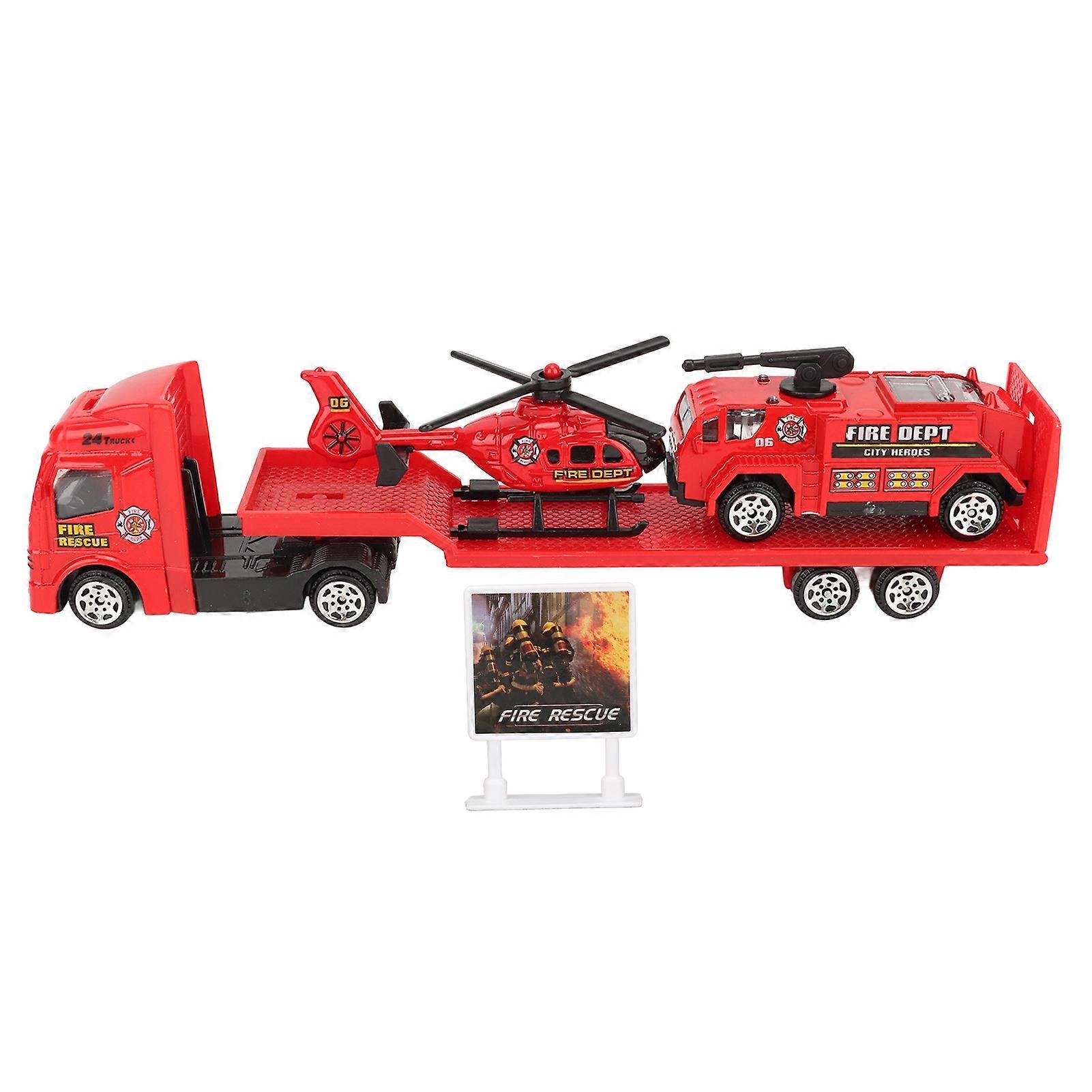 4pcs Set 1: 64 Alloy Engineering Car Vehicle Playset Set Simulation Construction Trailer