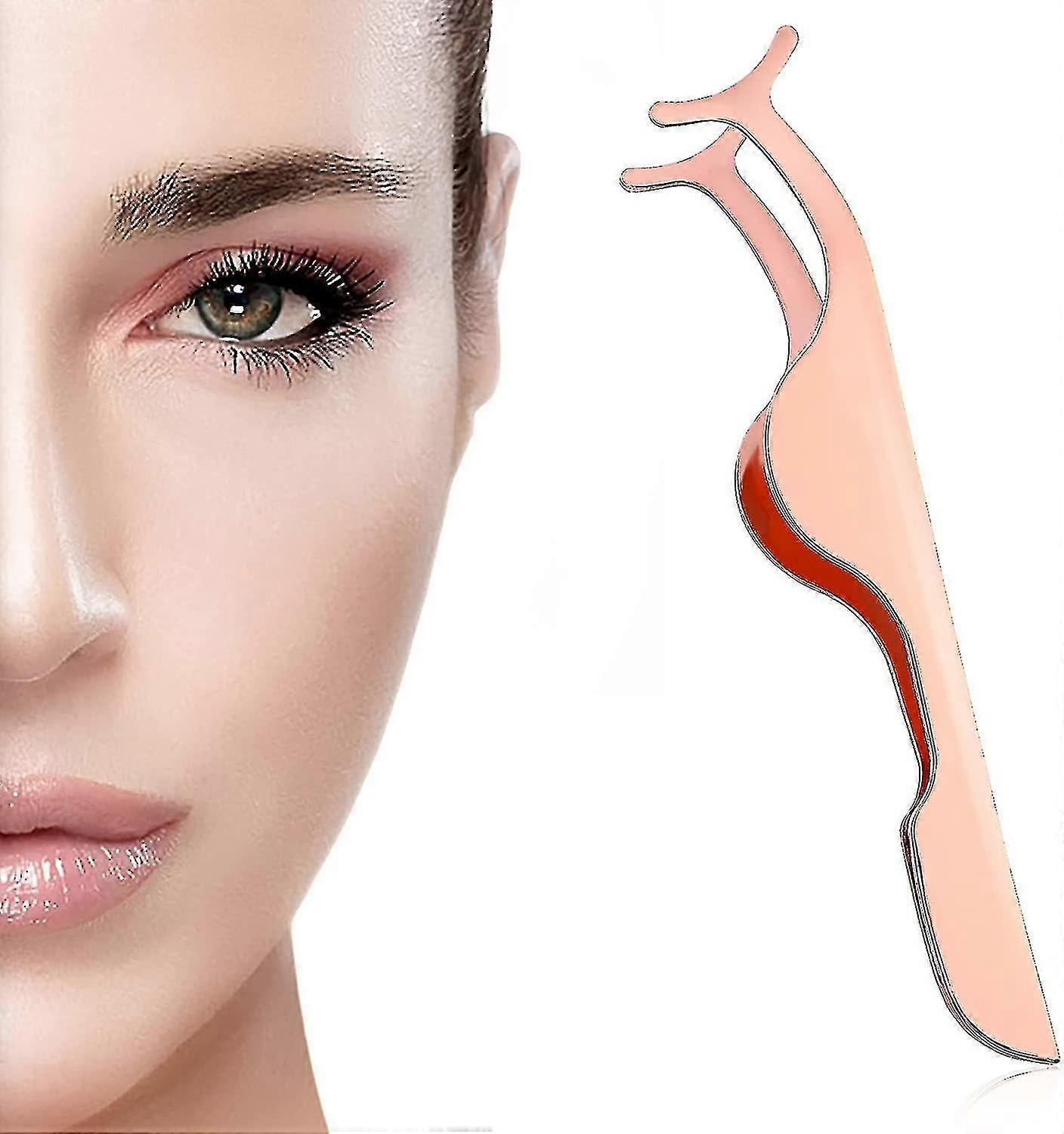 Fishtail Curved Tip Stainless Steel Eyelash Tweezers Applicator False Extensions Application And Removal (1pc,rose Gold)