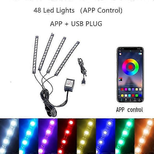 Εσωτερικός ελαφρύς RGB αυτοκινήτων οδήγησε τη διακοσμητική ελαφριά λουρίδα με το ασύρματο φως ποδιών αυτοκινήτων RC ασύρματων RC