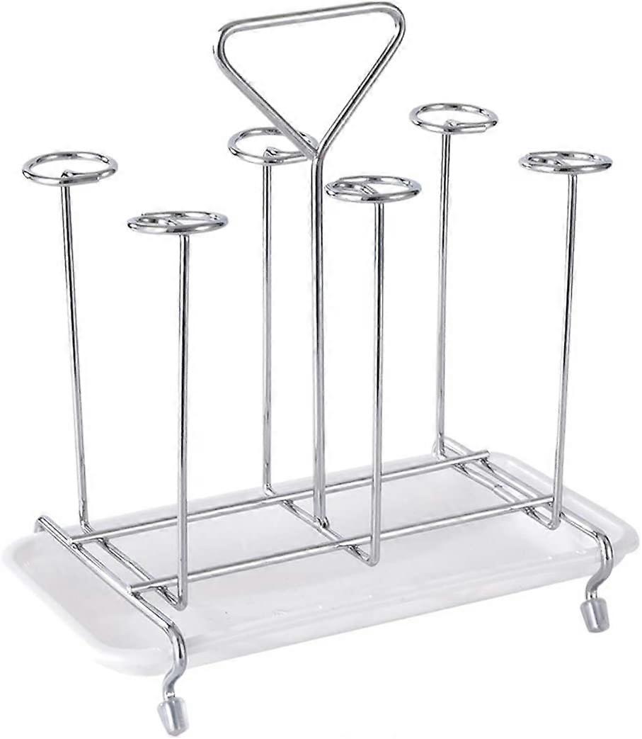 Bottle Rack Dish Rack Bottle Rack Cup Drying Rack Holds 6 Cups - Square Shape