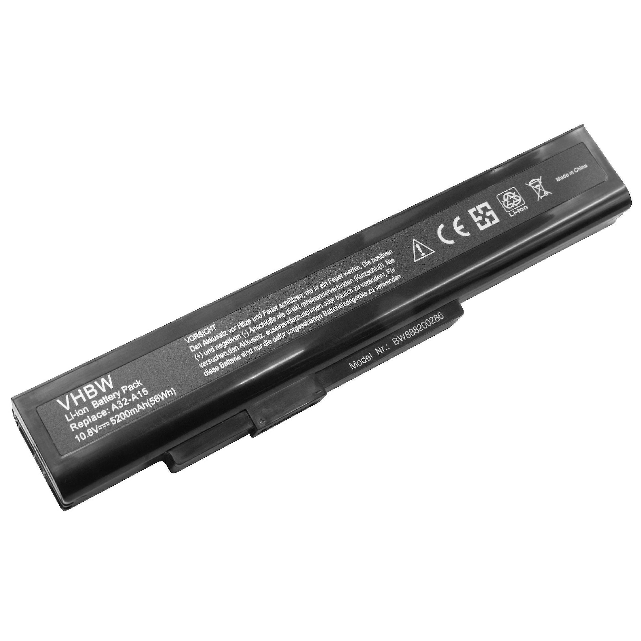 Batterie de remplacement VHBW pour Medion A42-H36, A32-A15, A41-A15, A42-A15 pour ordinateur portable (5200 mAh, 10,8 V, Li-Ion)