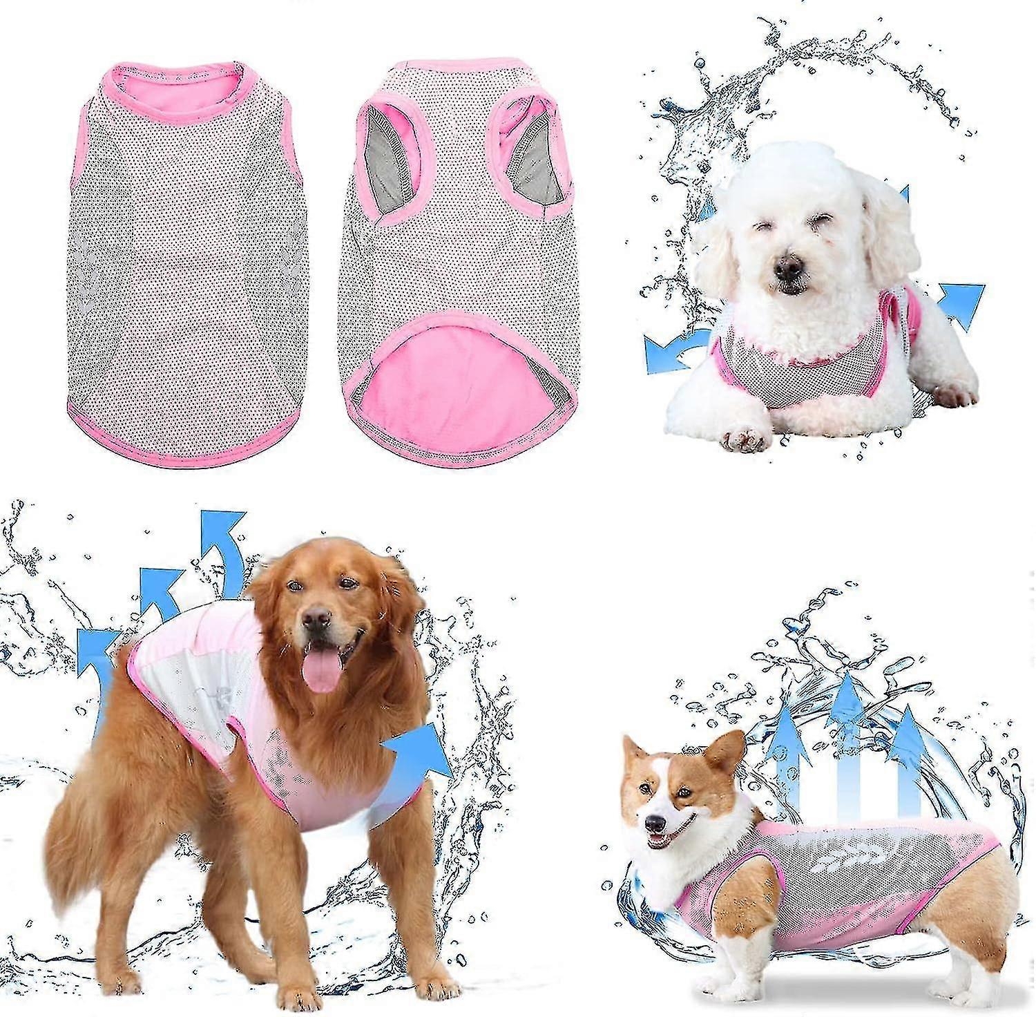 Dog Cooling Vest, Lightweight Instant Cooling T-shirts For Summer Pet Cooler Jacket Fit All Small To Large Dogs For Outdoor Activity