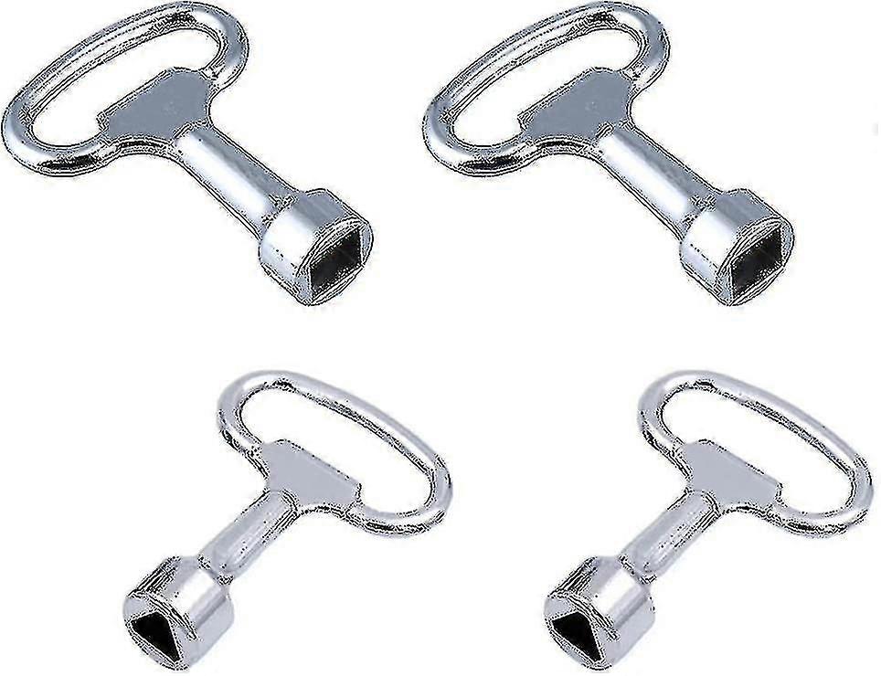 4pcs Metal Triangular Keys Utility Cabinet Key Key Distribution Cabinet Key Electric Meter Box For Gas-water-electric Meter Control Cabinet Radiator-G