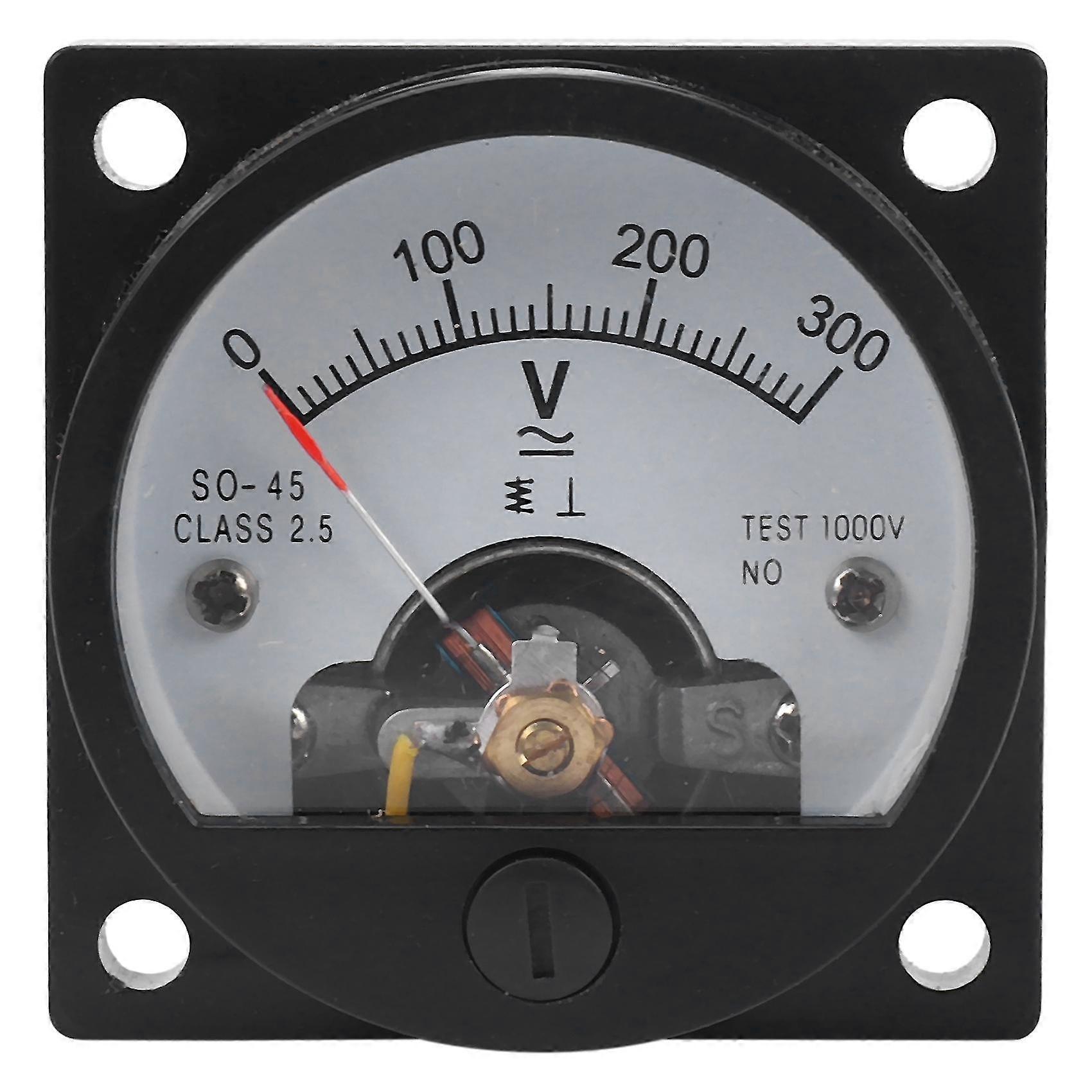 Amico AC 0-300V Round Analog Dial Panel Meter Voltmeter Gauge Black