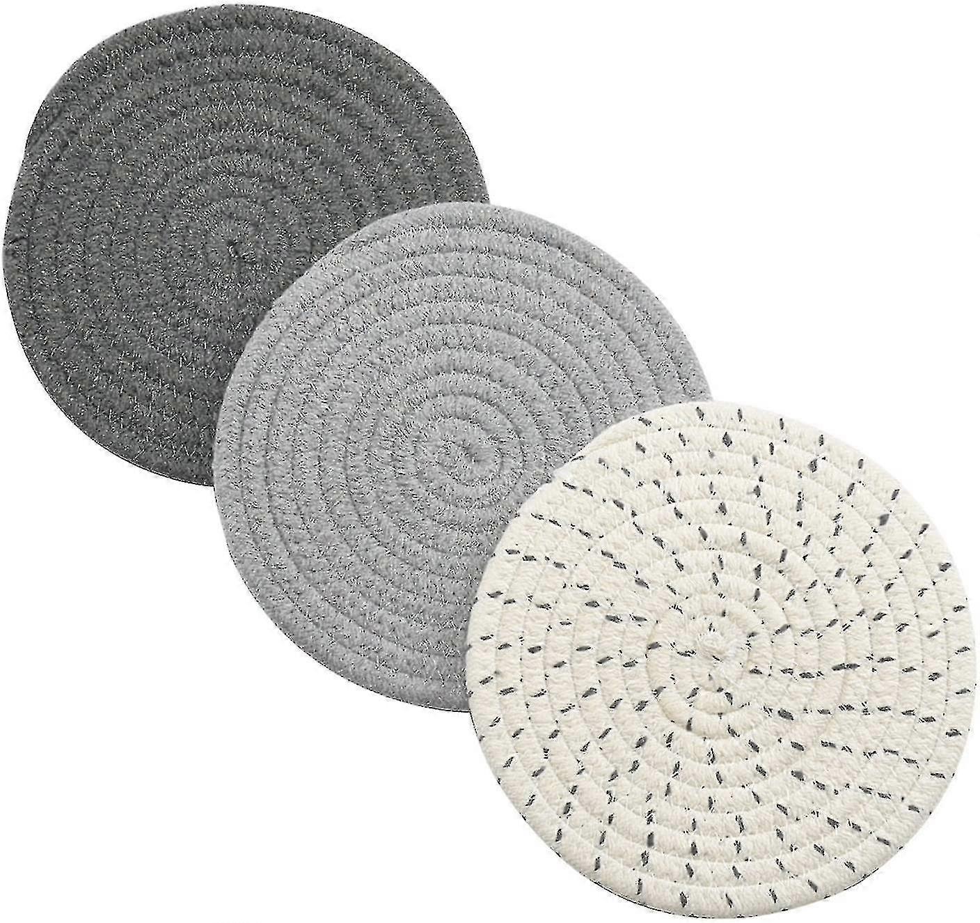2024 Potholders Set Trivets Set 3pcs Eco Pure Cotton Thread Weave Trivets For Hot Pots And Pans, Kitchen Trivets For Hot Dishes