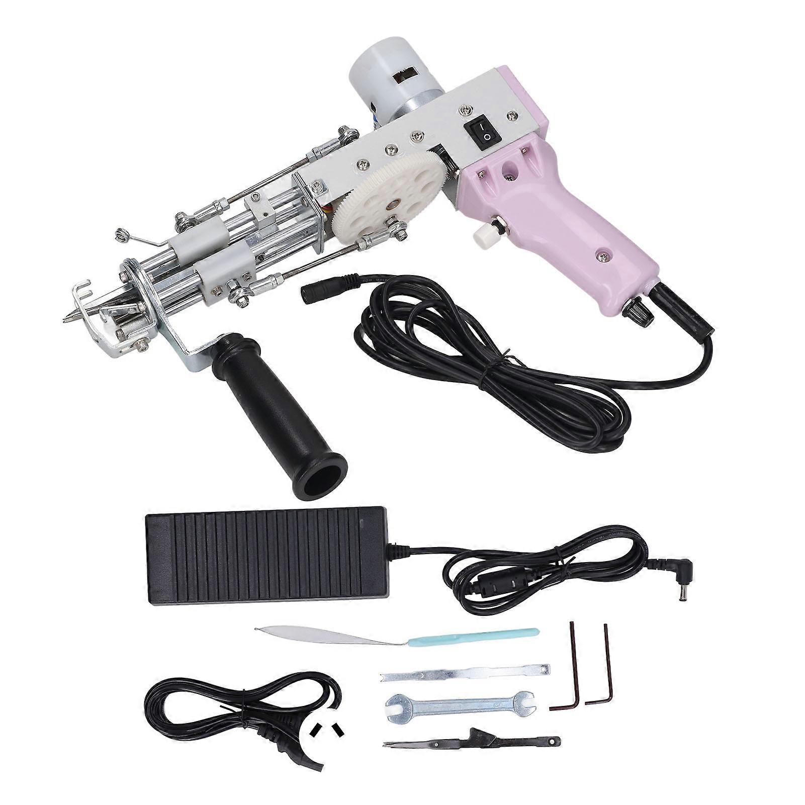 2 in 1 Rug Tufting Machine DIY Hand Crafted Adjustable Speed Electric Carpet Gun Machine for Beginner 100240V Purple AU Plug