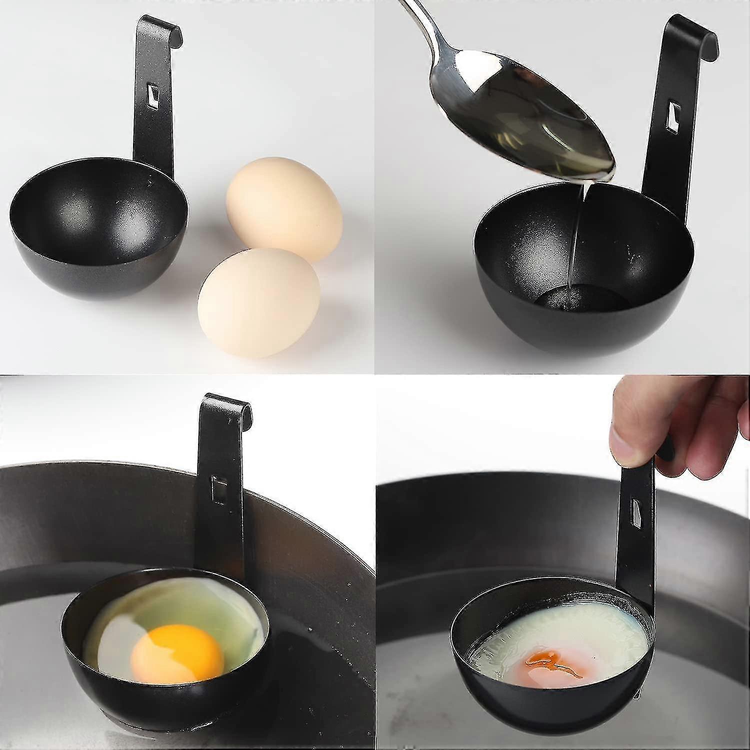 Egg Poacher Set Of 2, Stainless Steel, Poached, Non-stick Coating-yu-Good