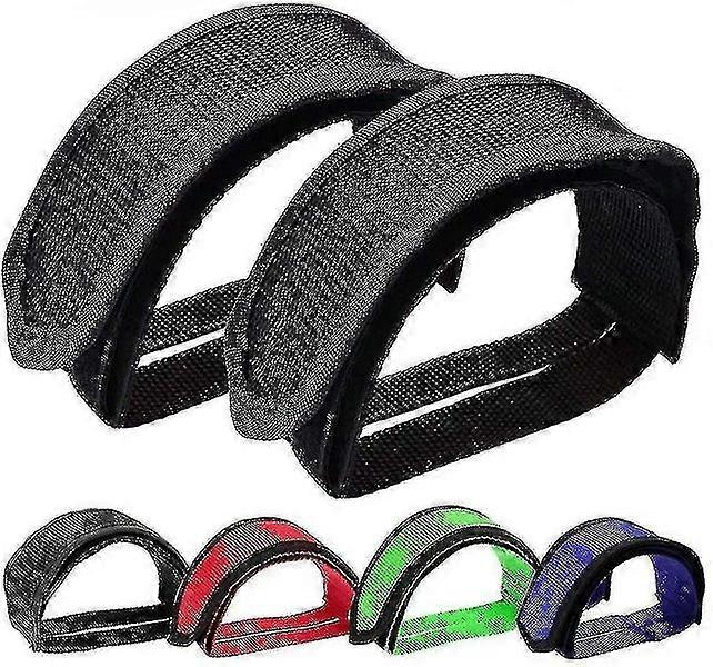 2-Pack Fixed Gear Bike Pedals with Toe Clip, Black