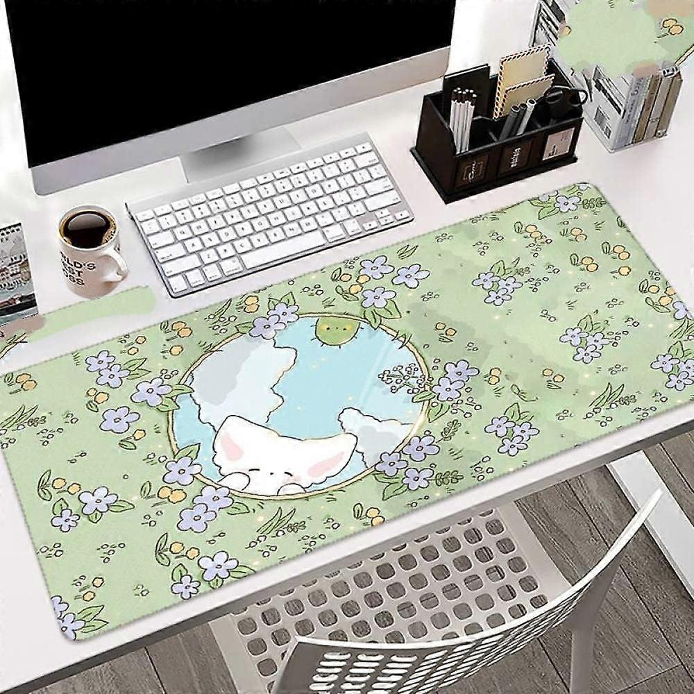 Kawaii Rabbit Mousepad Locking Edge Computer Mausepad Rubber Pc Accessories Cute Bunny Mouse Pad Office Carpet Mause Desk Mat,2024 Ping