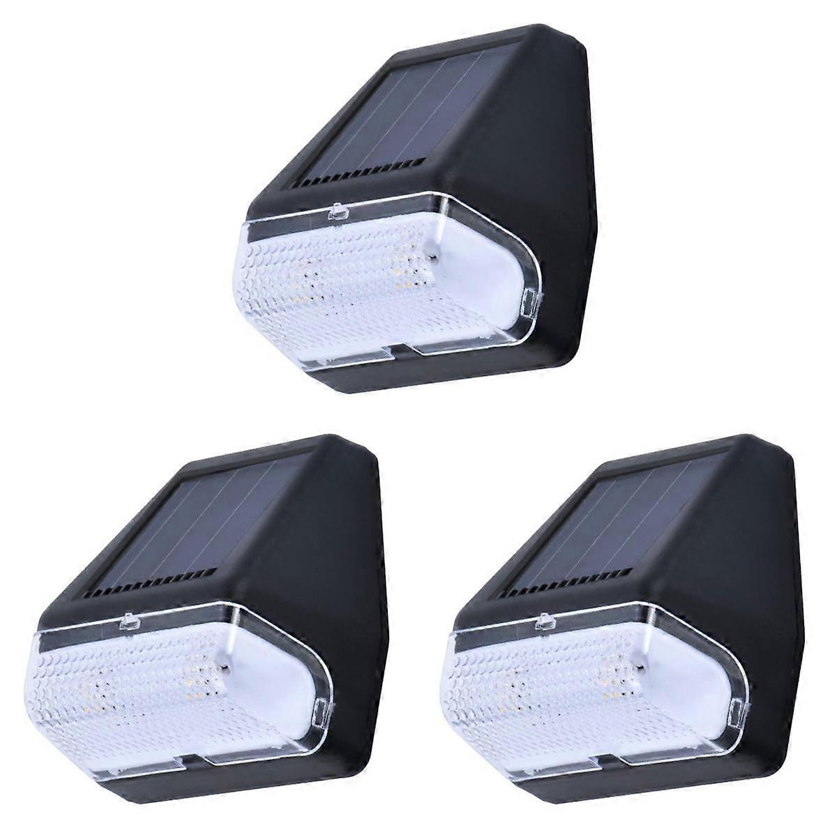 3 Pcs Solar Wall Light Outdoor Motion Sensor Lamp LED Plastic Powered Waterproof