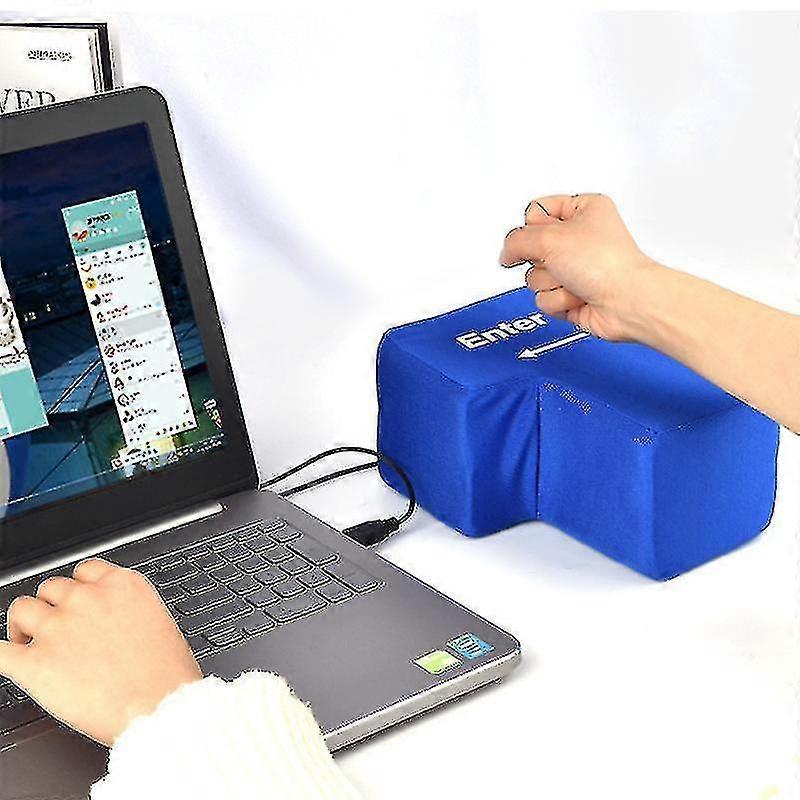 Creative Big Input Key Toys Giant Super Enter Key Venting Press Toy Relieve Stressblue