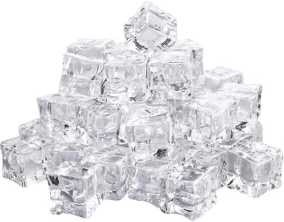 50pcs Fake Ice Cubes Square Shape Artificial Vase Fillers Crystal Cubes Ice Cubes